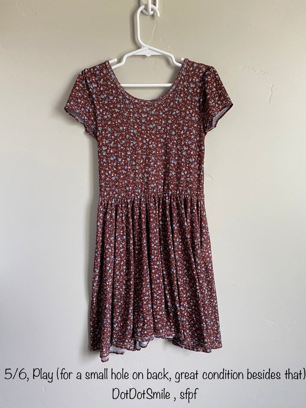 Dot Dot Smile Brown Floral Dress Sz Girls 5/6